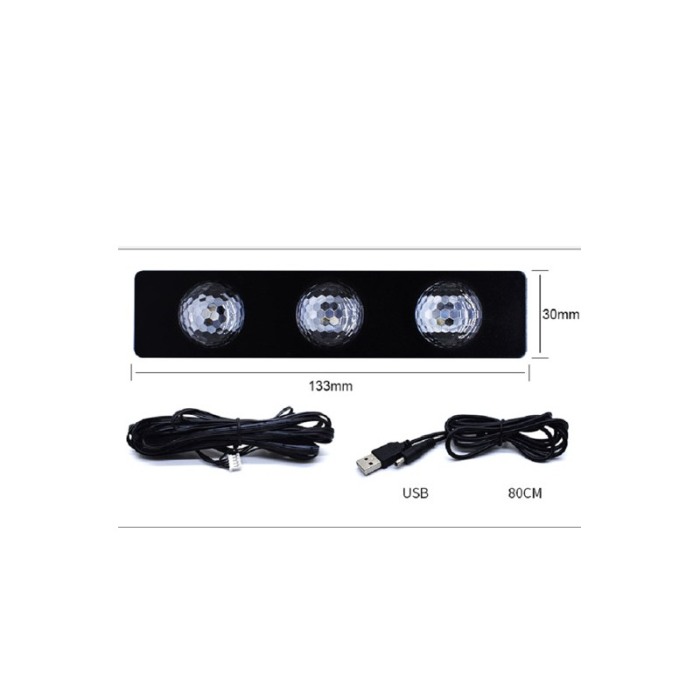 Set de lumini de atmosfera pentru masina TuningLights, LED, 7 culori, control prin telecomanda, 133 × 30 × 19 mm, Doty®️ [4]