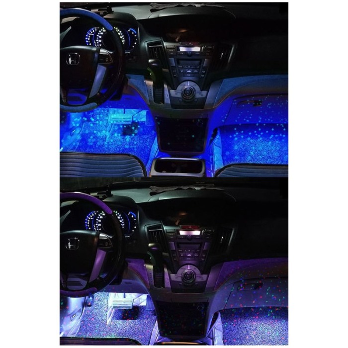 Set de lumini de atmosfera pentru masina TuningLights, LED, 7 culori, control prin telecomanda, 133 × 30 × 19 mm, Doty®️ [10]