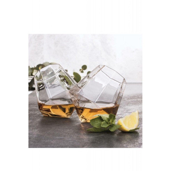 Set decantor deluxe DIamond cu stativ de lemn , 2 pahare, cleste si 9 whisky stone [5]