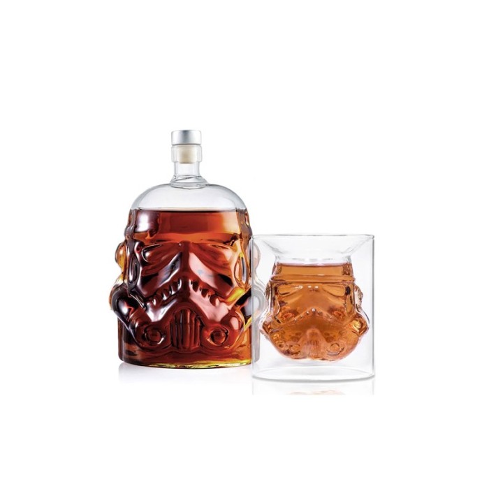 Set decantor Drunken Darth, forma personaj din film, din sticla, 2 pahare, elegant, 750 ml, Doty® [6]