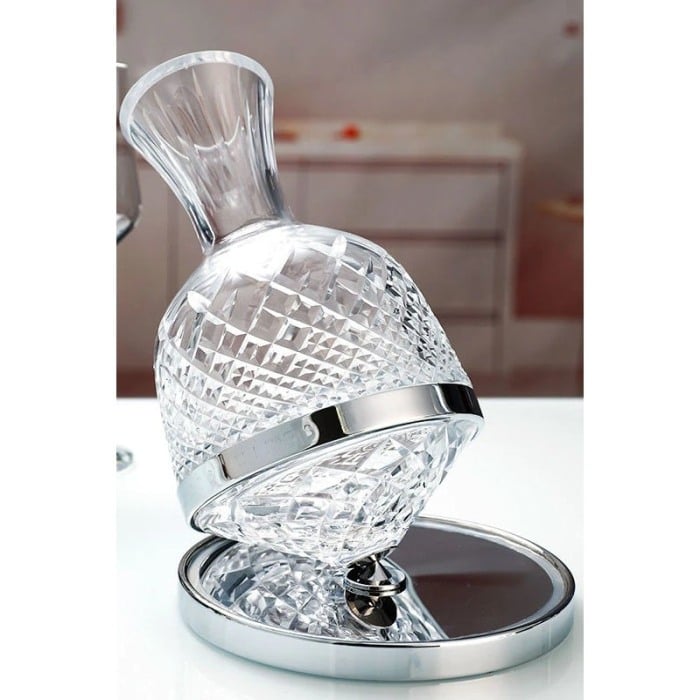 Set decantor Gravity Drinks, design modern, 2 pahare incluse, din cristal, suport metalic, 1500 ml, transparent [9]