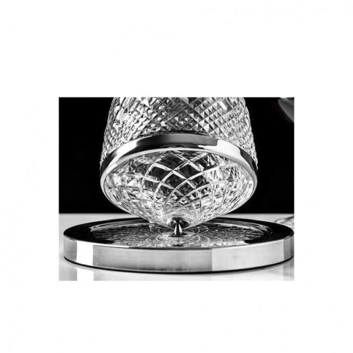Set decantor Gravity Drinks, design modern, 2 pahare incluse, din cristal, suport metalic, 1500 ml, transparent [11]