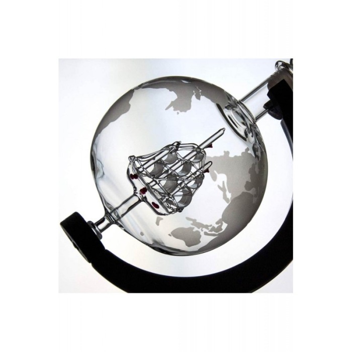 Set decantor premium By Ship Drink,850  ml, 2 pahare cu imprimeu, 9 cuburi din granit [3]