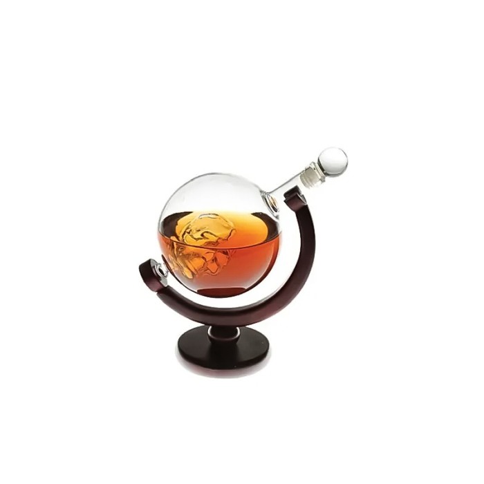 Set decantor Skull Power, design cu craniu, suport din lemn,materiale de calitate,850 ml [1]