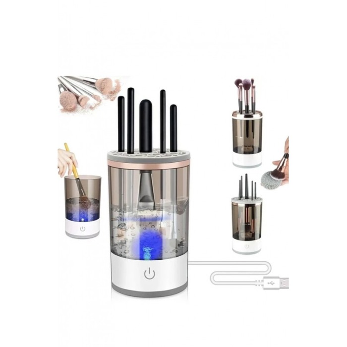 Set Dispozitiv electric pentru curatarea si uscarea pensulelor de machiaj Clean&Beauty Doty® si 4 bureti, USB, cu ultrasunete [10]