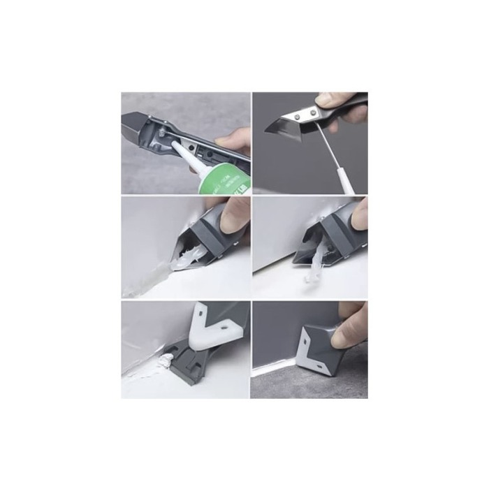 Set dispozitiv pentru modelare si curatare silicon Soft Trowel 3 in 1 , accesorii incluse, gri, Doty®️ [2]