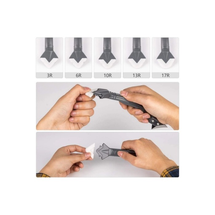 Set dispozitiv pentru modelare si curatare silicon Soft Trowel 3 in 1 , accesorii incluse, gri, Doty®️ [3]
