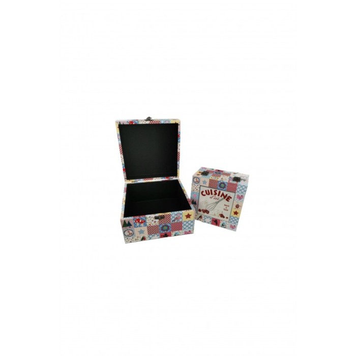 Set doua cutii din lemn, imprimeu Delice De Cafe, ideal pentru decor, a fi oferite cadou sau pentru depozitare [3]