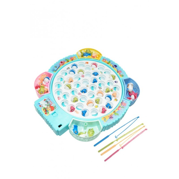 Set electric de jucarie de pescuit Fishing Battle, interactiv, 4 undite si 45 de pestisori, 33x30 cm, multicolor [7]