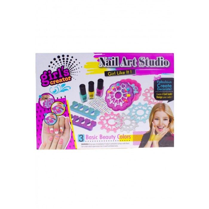 Set GlamNail Salon pentru copii, 10 seturi tipsuri, 3 oje,accesorii ,Doty [4]