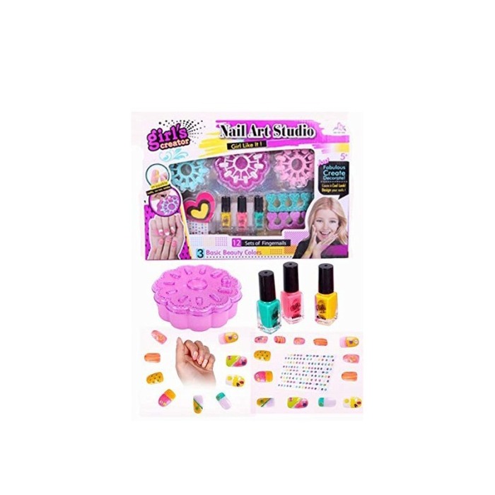 Set GlamNail Salon pentru copii, 10 seturi tipsuri, 3 oje,accesorii ,Doty [2]