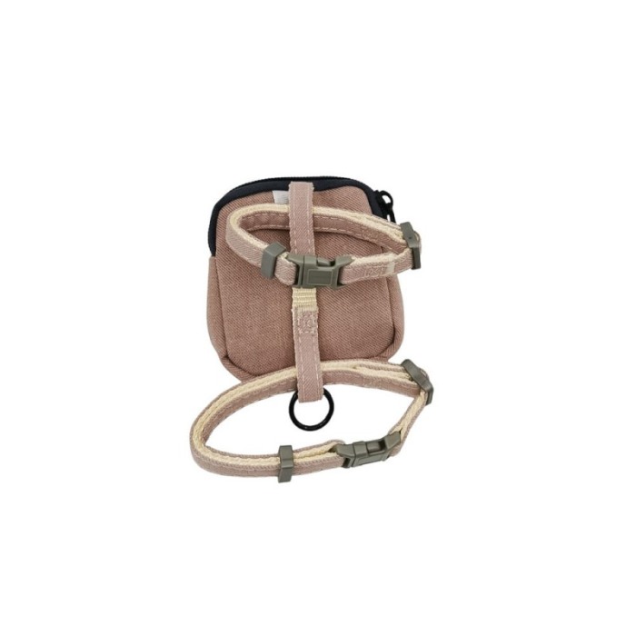 Set ham cu lesa si mini rucsac AnimalPurse pentru animale de companie de talie mica, 120 cm, ajustabil, crem [4]