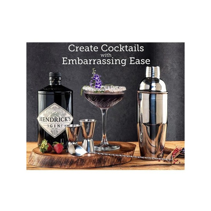 Set Home Cocktail shaker, 9 piese cu suport elegant din bambus, din otel inoxidabil, 750ml, Doty [8]