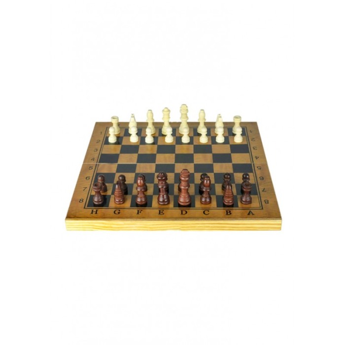 Set joc de sah, piese si tabla din lemn, usor de transportat, lucrate manual, maro, Doty®️ [1]