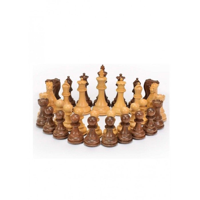 Set joc de sah, piese si tabla din lemn, usor de transportat, lucrate manual, maro, Doty®️ [3]