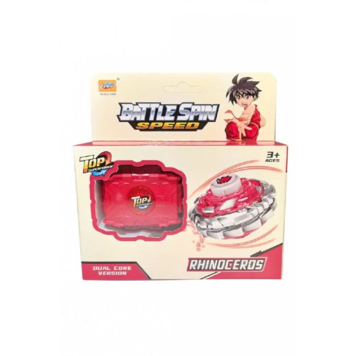 Set Joc titirez AnimalSpin Doty®, interactiv, model rinocer, distractiv, manual, 3+, plastic/metal, rosu [1]