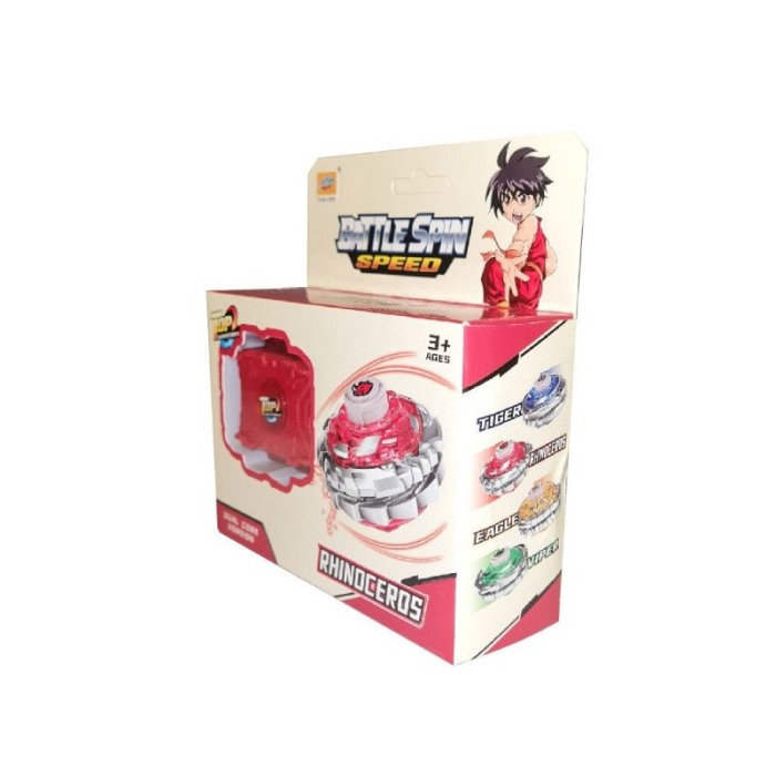 Set Joc titirez AnimalSpin Doty®, interactiv, model rinocer, distractiv, manual, 3+, plastic/metal, rosu [3]