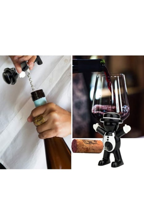 Set Joyful Men Doty®, tirbuson, dop, desfacator, material rezistent, design modern, negru [7]