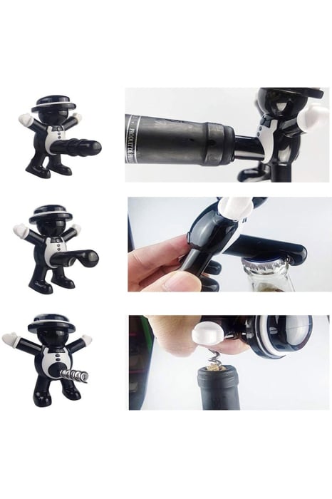 Set Joyful Men Doty®, tirbuson, dop, desfacator, material rezistent, design modern, negru [5]