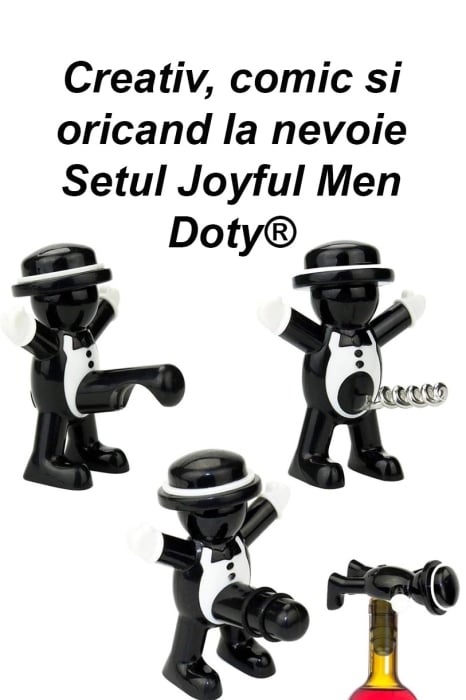 Set Joyful Men Doty®, tirbuson, dop, desfacator, material rezistent, design modern, negru [2]