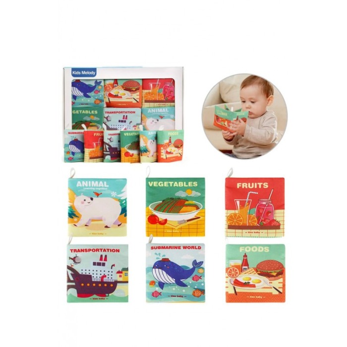 Set Jucarie textila educativa My First Book, senzoriala, 6 bucati, tip carte, 11x10.5 cm, multicolor, Doty®️ [5]