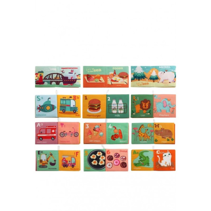 Set Jucarie textila educativa My First Book, senzoriala, 6 bucati, tip carte, 11x10.5 cm, multicolor, Doty®️ [7]