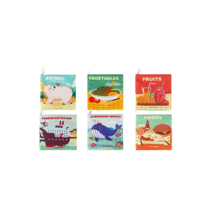 Set Jucarie textila educativa My First Book, senzoriala, 6 bucati, tip carte, 11x10.5 cm, multicolor, Doty®️ [1]