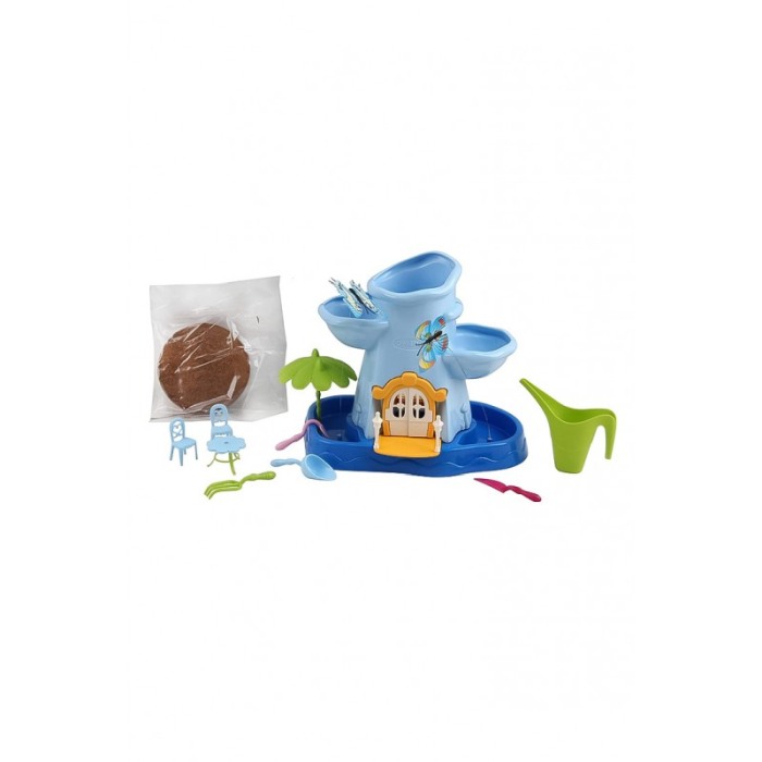 Set Kit gradinarit pentru copii NatureHouse, forma de casuta, accesorii si seminte incluse, educativ si interactiv, albastru [5]
