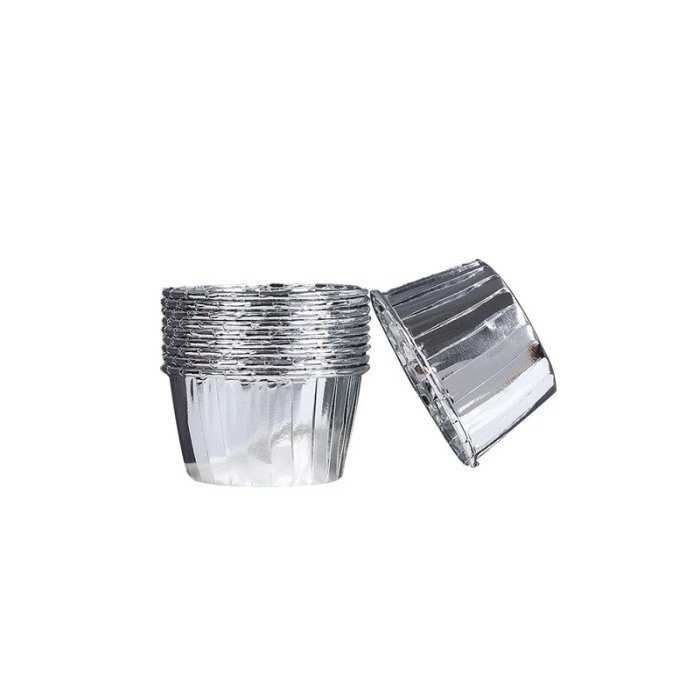 Set Luxury 50 Forme Briose si Cupcake, ovale, Design Elegant cu argintiu, Rezistente la Coacere si Ulei, Doty® [6]