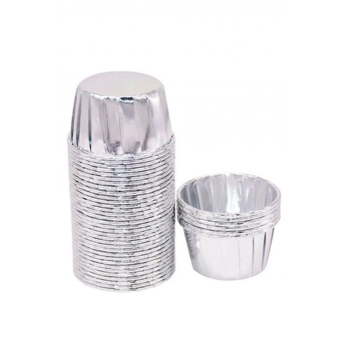 Set Luxury 50 Forme Briose si Cupcake, ovale, Design Elegant cu argintiu, Rezistente la Coacere si Ulei, Doty® [1]