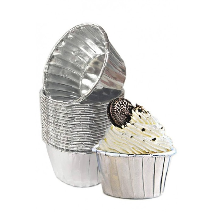 Set Luxury 50 Forme Briose si Cupcake, ovale, Design Elegant cu argintiu, Rezistente la Coacere si Ulei, Doty® [3]