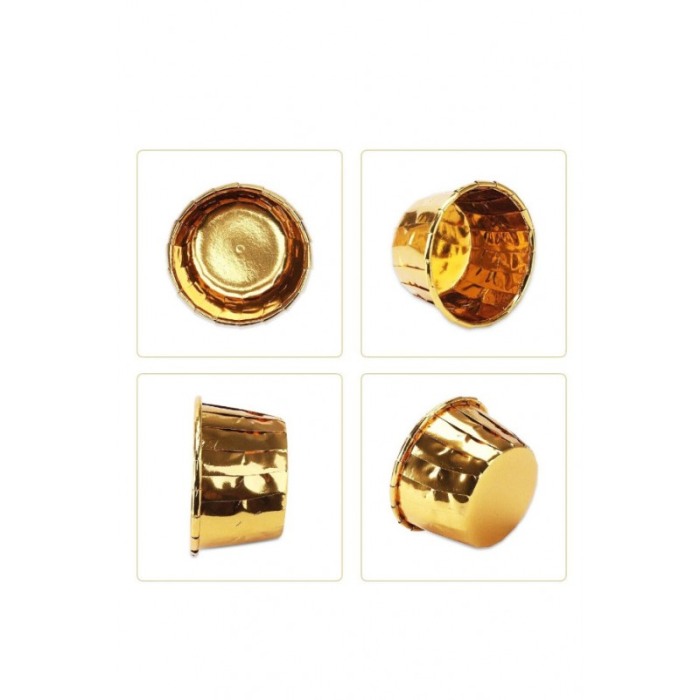 Set Luxury 50 Forme Briose si Cupcake, ovale, Design Elegant cu auriu, Rezistente la Coacere si Ulei, Doty® [2]
