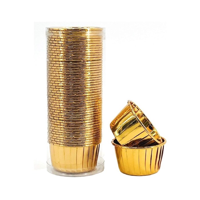 Set Luxury 50 Forme Briose si Cupcake, ovale, Design Elegant cu auriu, Rezistente la Coacere si Ulei, Doty® [1]