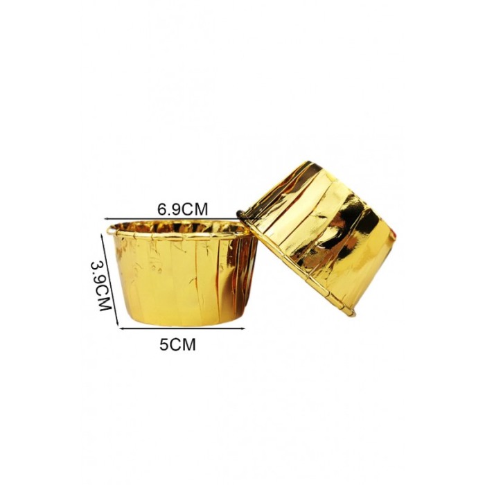 Set Luxury 50 Forme Briose si Cupcake, ovale, Design Elegant cu auriu, Rezistente la Coacere si Ulei, Doty® [4]