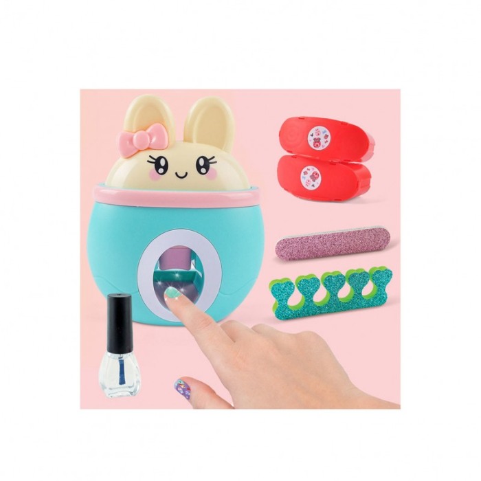 Set manichiura si make up Bunny Beauty Salon pentru copii, oje incluse, stampile, 17 accesorii, multicolor, Doty®️ [4]