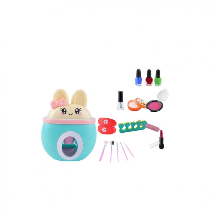Set manichiura si make up Bunny Beauty Salon pentru copii, oje incluse, stampile, 17 accesorii, multicolor, Doty®️ [5]