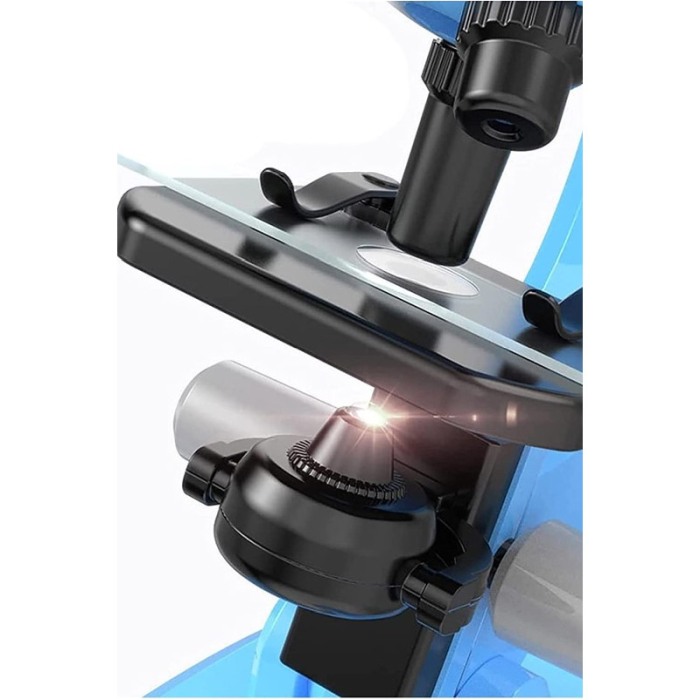 Set Microscop de jucarie pentru copii Tanarul Savant, educativ, cu trei dimensiuni de marire, 100x, 400x si 1200x, albastru [2]