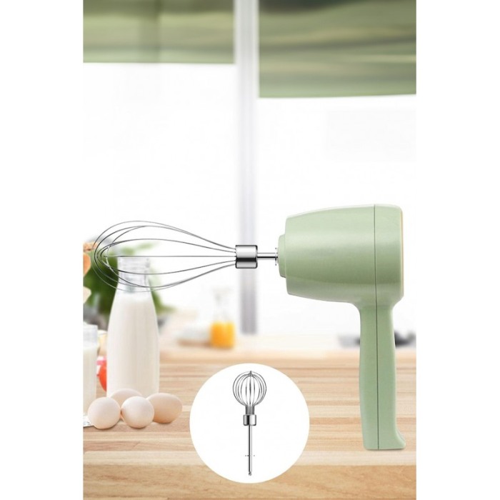 Set Mini aparat electric JubHandMix, tip mixer reincarcabil, 2 capete incluse, USB inclus, usor de utilizat, verde, Doty®️ [4]