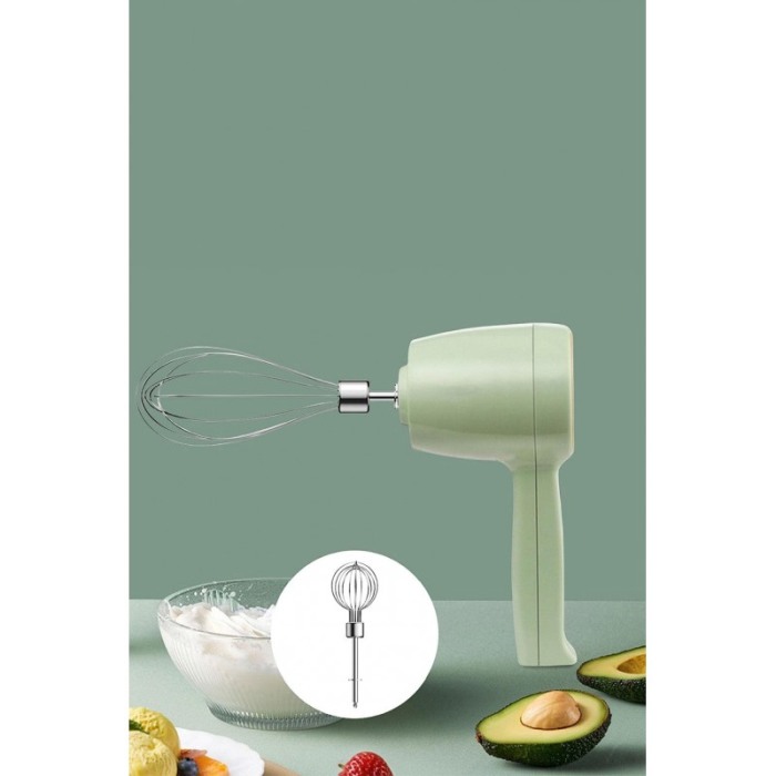 Set Mini aparat electric JubHandMix, tip mixer reincarcabil, 2 capete incluse, USB inclus, usor de utilizat, verde, Doty®️ [5]