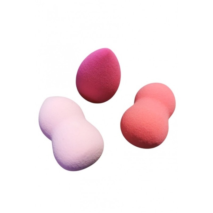 Set mini bureti make up LisaBeauty Doty®, 3 piese, aplicator fond de ten, corector, forma para si lacrima, multicolor, 3 cm [2]