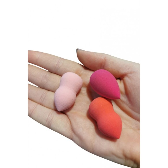 Set mini bureti make up LisaBeauty Doty®, 3 piese, aplicator fond de ten, corector, forma para si lacrima, multicolor, 3 cm [3]