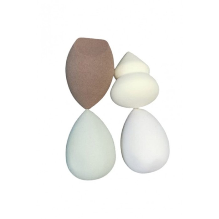 Set mini bureti make up LisaBeauty Doty®, 4 piese, aplicator fond de ten, corector, usor de folosit si curatat, maro/bej, 4 cm [1]