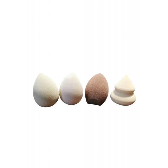Set mini bureti make up LisaBeauty Doty®, 4 piese, aplicator fond de ten, corector, usor de folosit si curatat, maro/bej, 4 cm [5]