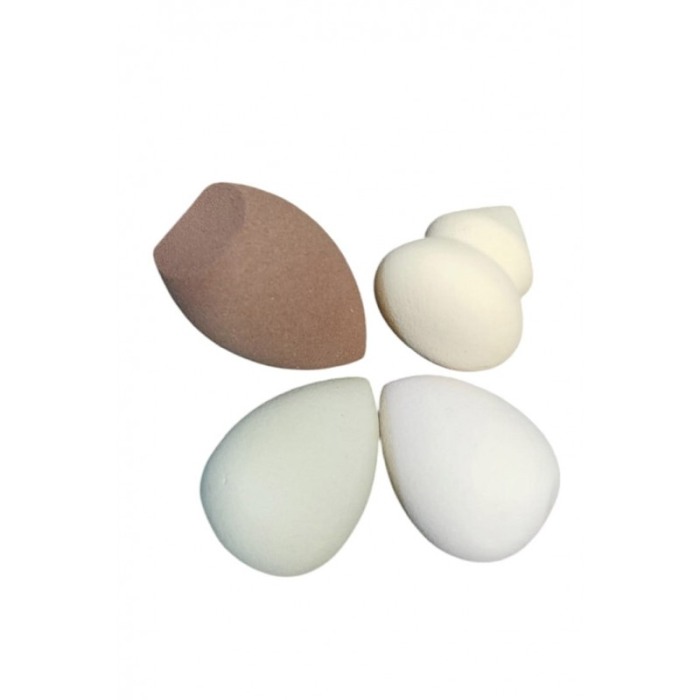 Set mini bureti make up LisaBeauty Doty®, 4 piese, aplicator fond de ten, corector, usor de folosit si curatat, maro/bej, 4 cm [3]