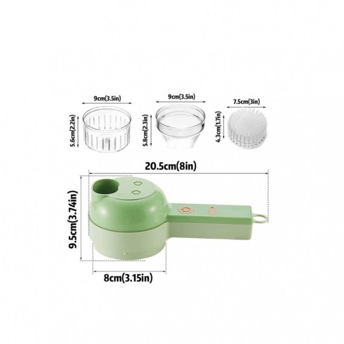 Set Mini Tocator electric multifunctional GreenChopper, accesorii incluse, 20 cm, verde, [3]