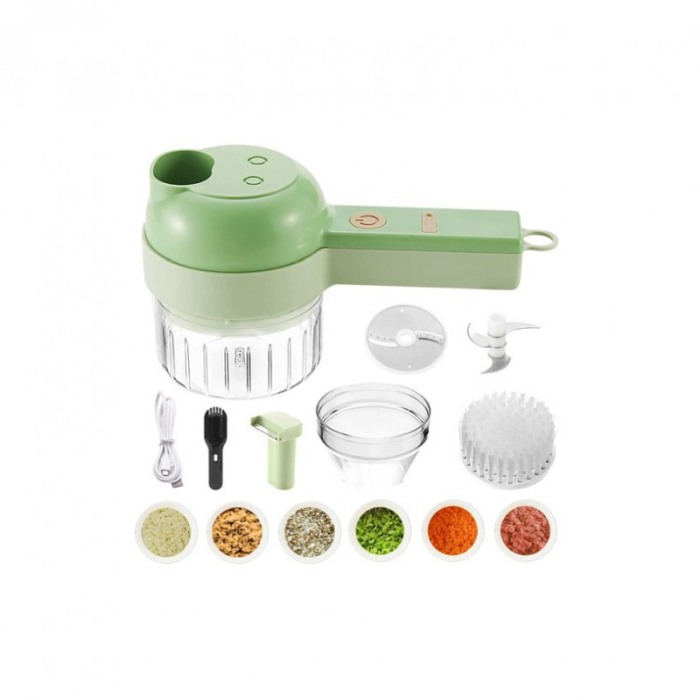 Set Mini Tocator electric multifunctional GreenChopper, accesorii incluse, 20 cm, verde, [7]