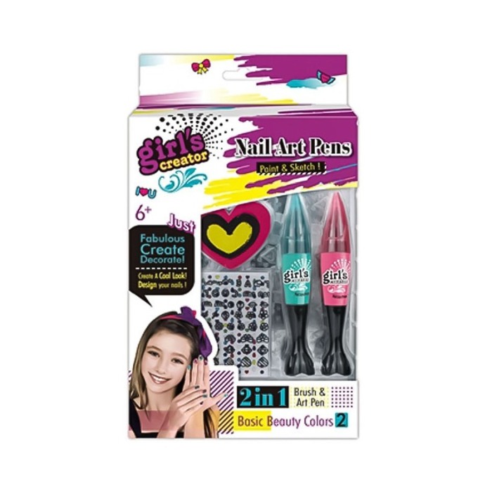Set  Nail art 3d  pentru copii, Oja ,pila, strasuri , desene, 5 accesorii,Doty [6]