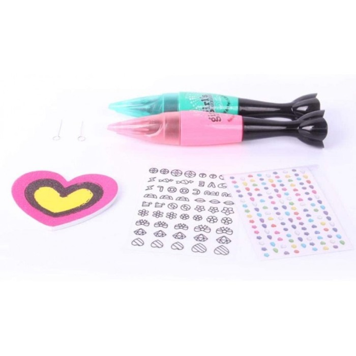 Set  Nail art 3d  pentru copii, Oja ,pila, strasuri , desene, 5 accesorii,Doty [4]