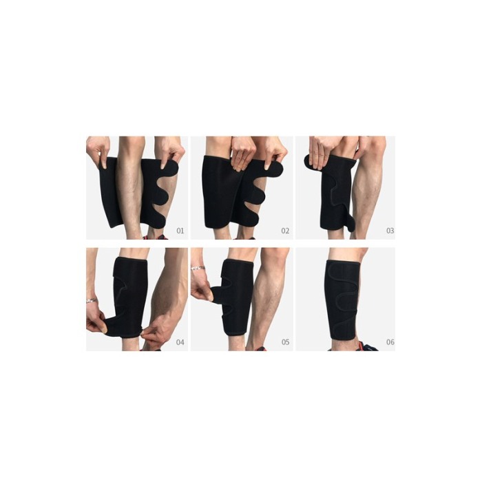 Set orteze pentru gambe, din neopren perforat, prindere cu scai, ajustabile, negre, Doty®️ [6]
