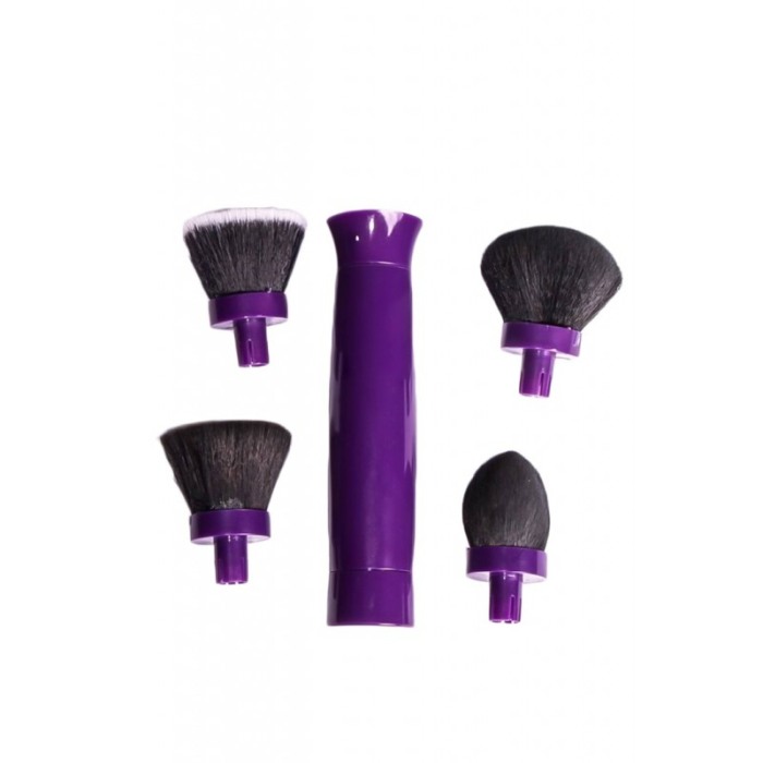 Set pensula machiaj 360 Make-up Spin, cu baterie, rotire 360 de grade, 4 capete interschimbabile,portabila si practica, acoperir [4]